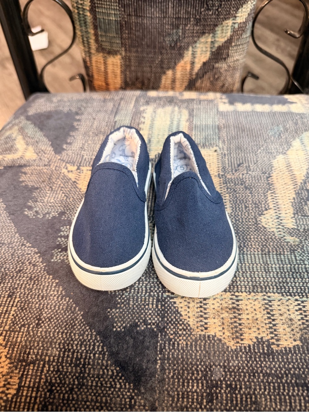 Classic Navy Slip-On Kids Sneakers